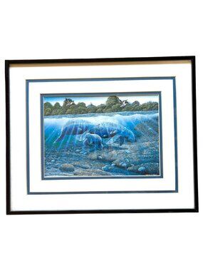 Robert Lyn Nelson Gentle Giants Manatee Framed Print Florida Waterways